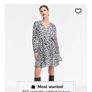 INC International Concepts Black and White Chic Print Dress-work to date night!